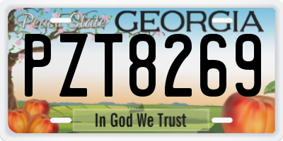 GA license plate PZT8269