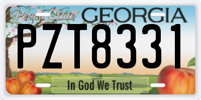 GA license plate PZT8331