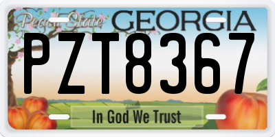 GA license plate PZT8367