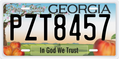 GA license plate PZT8457