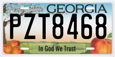 GA license plate PZT8468