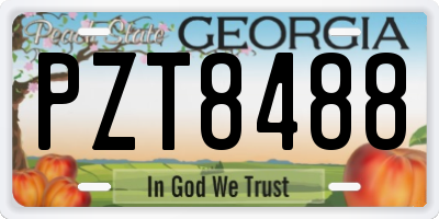 GA license plate PZT8488