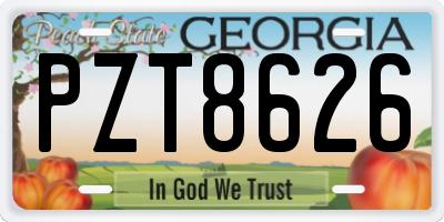 GA license plate PZT8626