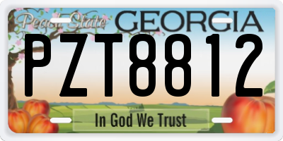 GA license plate PZT8812