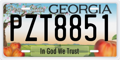 GA license plate PZT8851