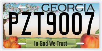 GA license plate PZT9007