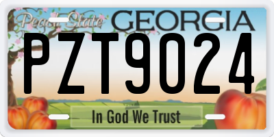 GA license plate PZT9024