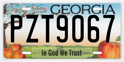 GA license plate PZT9067