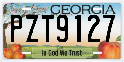 GA license plate PZT9127