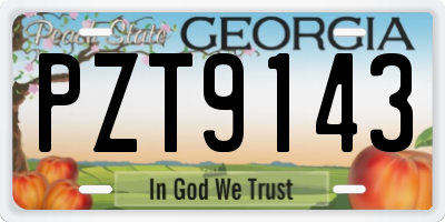 GA license plate PZT9143