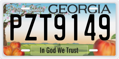 GA license plate PZT9149