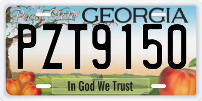 GA license plate PZT9150