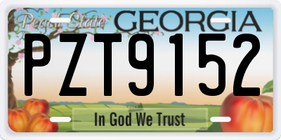 GA license plate PZT9152