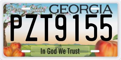 GA license plate PZT9155