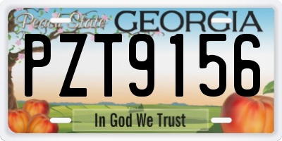 GA license plate PZT9156