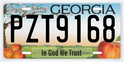 GA license plate PZT9168