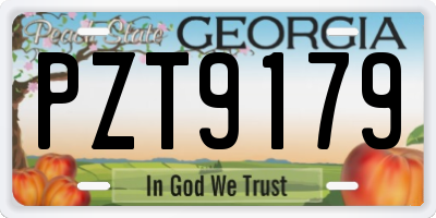 GA license plate PZT9179