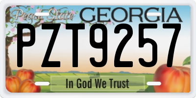GA license plate PZT9257