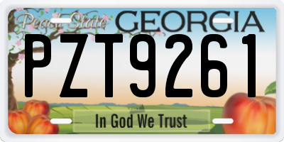 GA license plate PZT9261