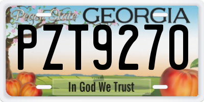 GA license plate PZT9270