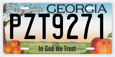 GA license plate PZT9271
