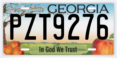 GA license plate PZT9276