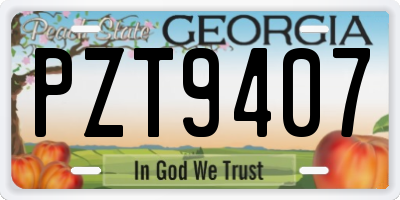 GA license plate PZT9407