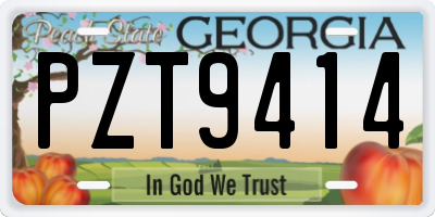 GA license plate PZT9414