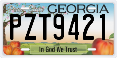 GA license plate PZT9421