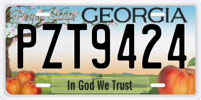 GA license plate PZT9424