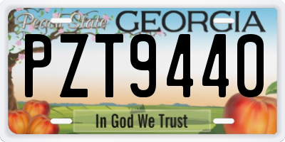GA license plate PZT9440