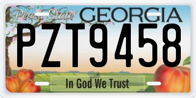 GA license plate PZT9458