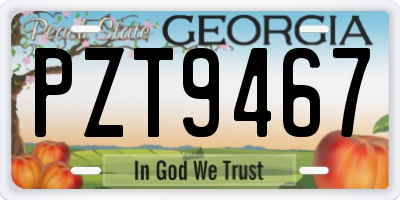 GA license plate PZT9467