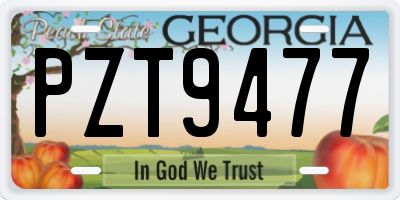 GA license plate PZT9477