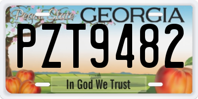 GA license plate PZT9482