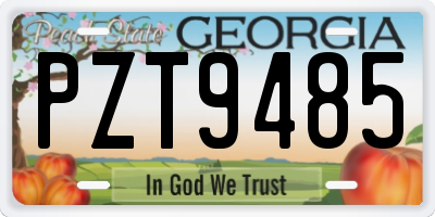 GA license plate PZT9485