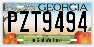 GA license plate PZT9494