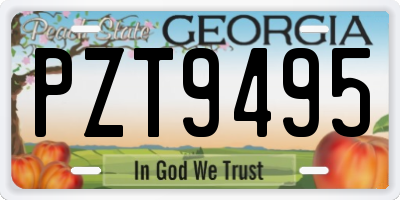 GA license plate PZT9495