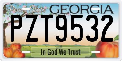 GA license plate PZT9532