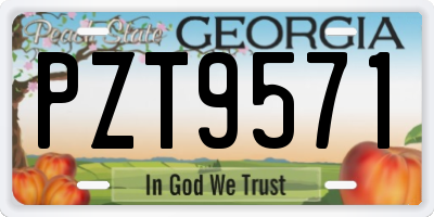 GA license plate PZT9571