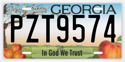 GA license plate PZT9574