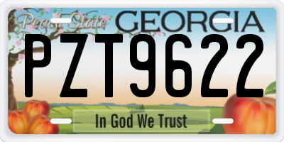 GA license plate PZT9622