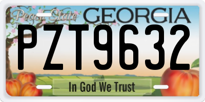 GA license plate PZT9632