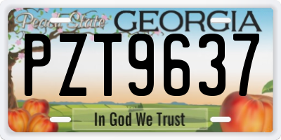 GA license plate PZT9637