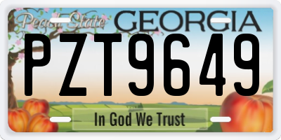 GA license plate PZT9649