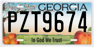 GA license plate PZT9674