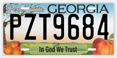 GA license plate PZT9684