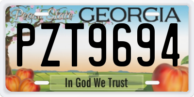 GA license plate PZT9694