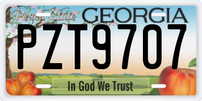 GA license plate PZT9707