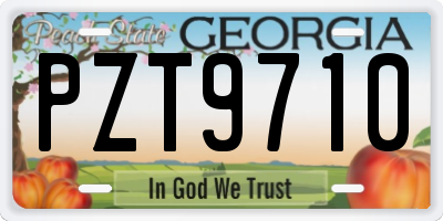 GA license plate PZT9710